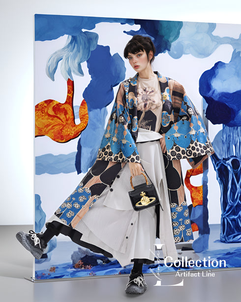Graphic Pattern Kimono Jacket